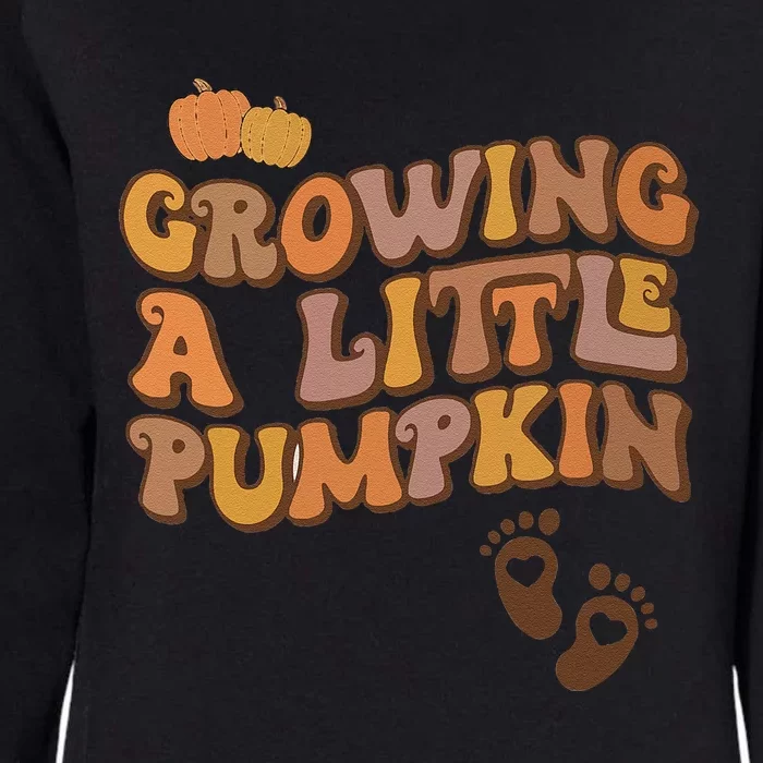 Growing A Little Pumpkin Pregnancy Announcement Halloween Womens California Wash Sweatshirt