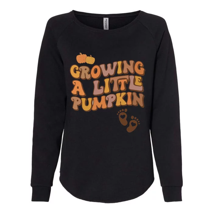 Growing A Little Pumpkin Pregnancy Announcement Halloween Womens California Wash Sweatshirt