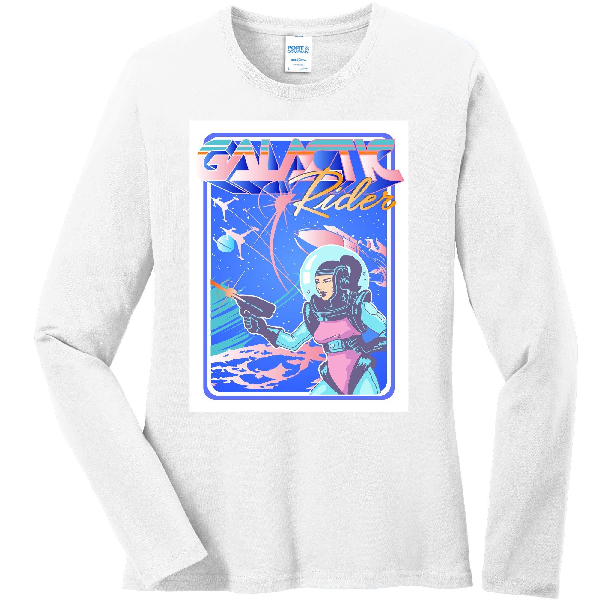 Galactic Rider Ladies Missy Fit Long Sleeve Shirt | TeeShirtPalace