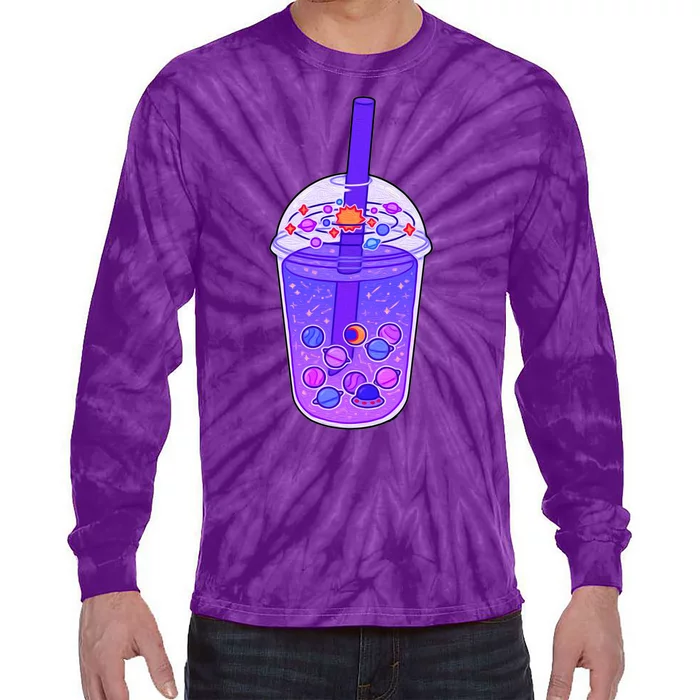 Galaxy Boba Tie-Dye Long Sleeve Shirt