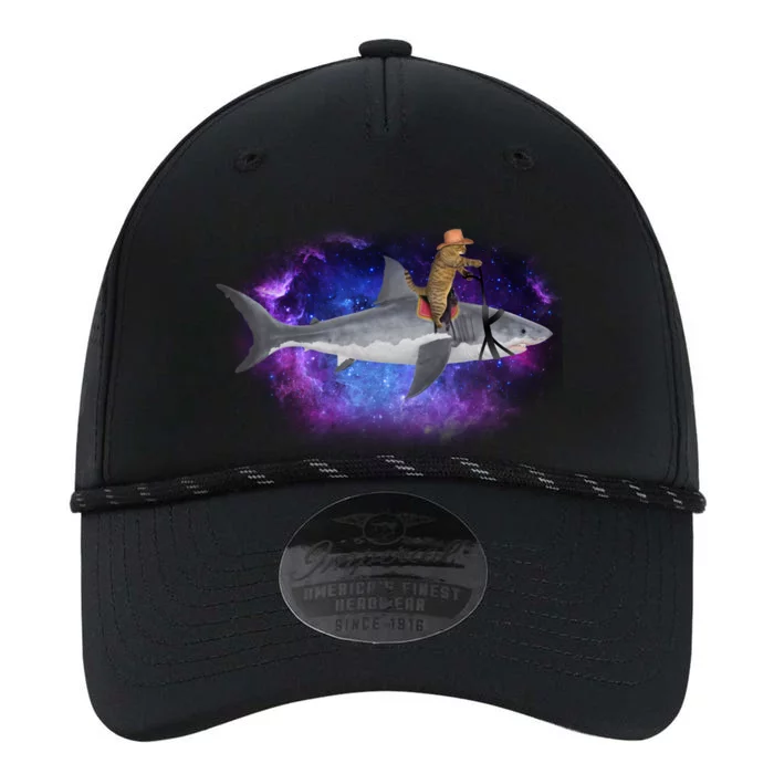 Galaxy Cat Riding Shark Performance The Dyno Cap