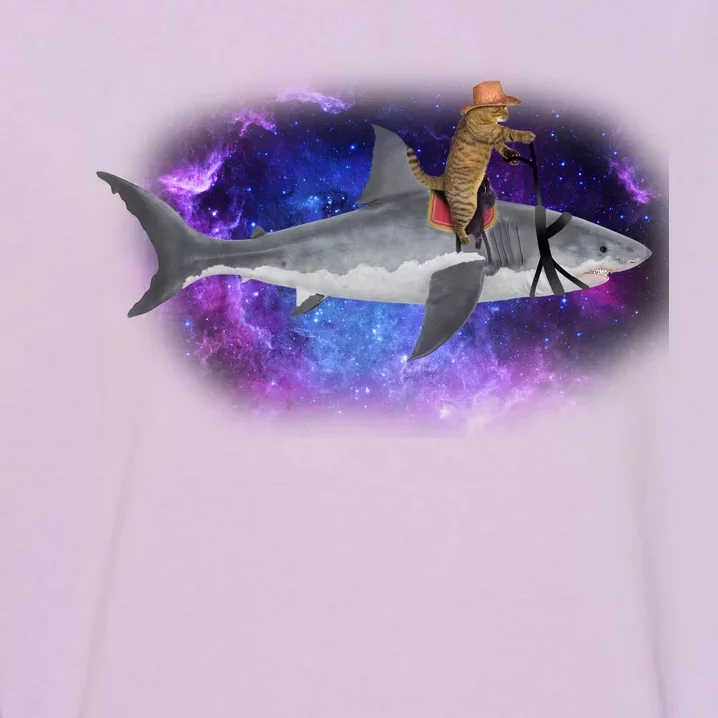 Galaxy Cat Riding Shark Garment-Dyed Sweatshirt