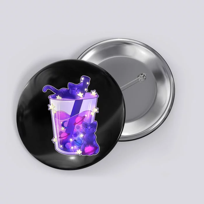 Galaxy Cats Boba Tea Button