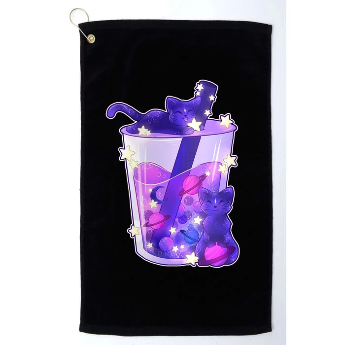 Galaxy Cats Boba Tea Platinum Collection Golf Towel