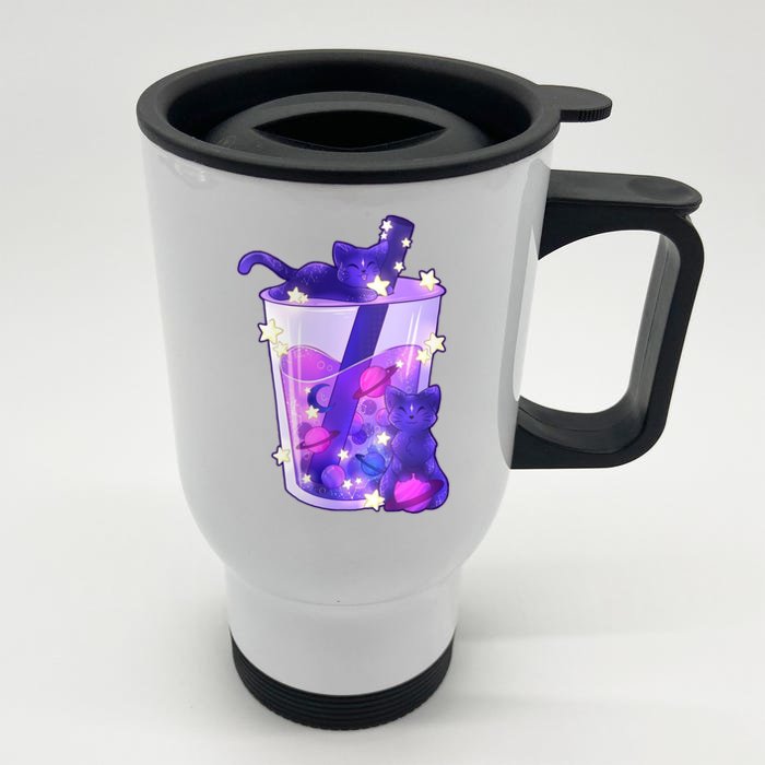 Galaxy Cats Boba Tea Front & Back Stainless Steel Travel Mug