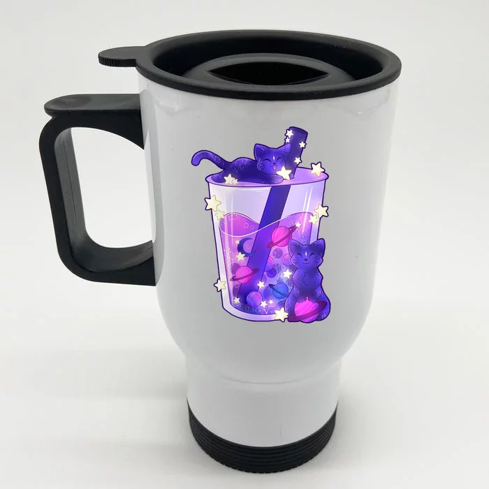 Galaxy Cats Boba Tea Front & Back Stainless Steel Travel Mug