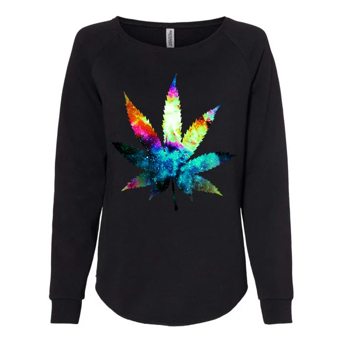 Galaxy Kush In Space Weed Womens California Wash Sweatshirt