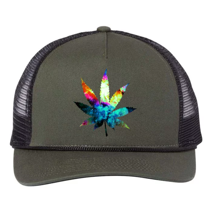 Galaxy Kush In Space Weed Retro Rope Trucker Hat Cap