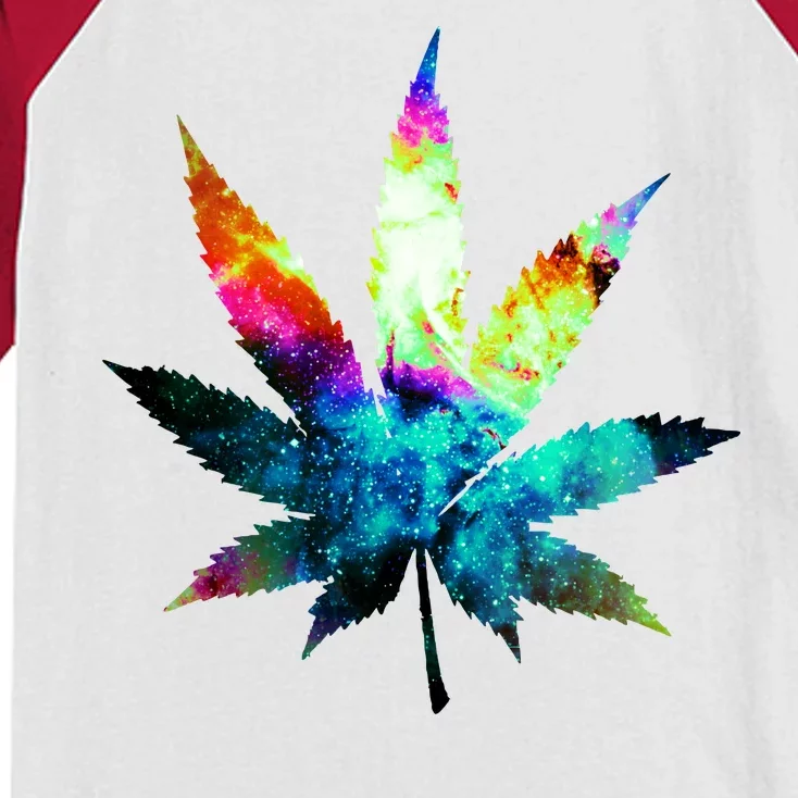 Galaxy Kush In Space Weed Kids Colorblock Raglan Jersey