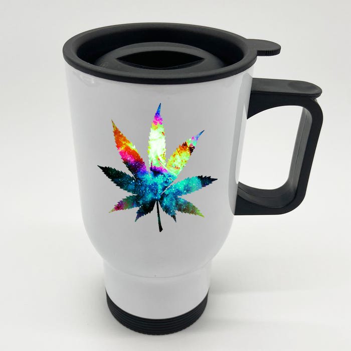 Galaxy Kush In Space Weed Front & Back Stainless Steel Travel Mug