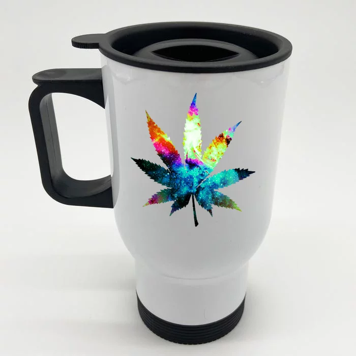 Galaxy Kush In Space Weed Front & Back Stainless Steel Travel Mug