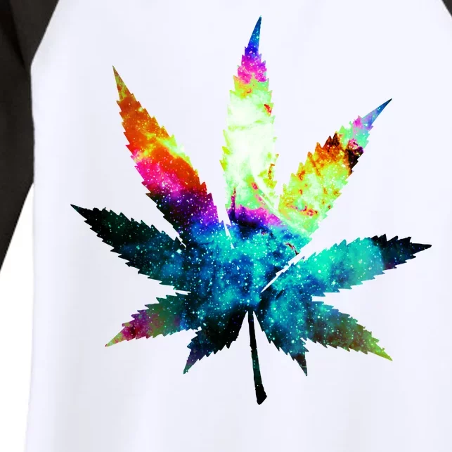 Galaxy Kush In Space Weed Women's Tri-Blend 3/4-Sleeve Raglan Shirt