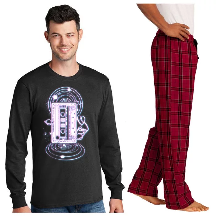 Galaxy Retro Space Cassette Tape Long Sleeve Pajama Set