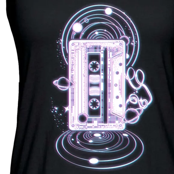 Galaxy Retro Space Cassette Tape Ladies Essential Flowy Tank