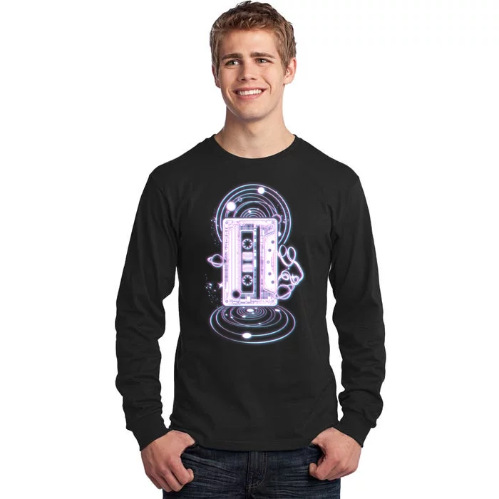 Galaxy Retro Space Cassette Tape Tall Long Sleeve T-Shirt