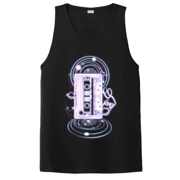 Galaxy Retro Space Cassette Tape Performance Tank