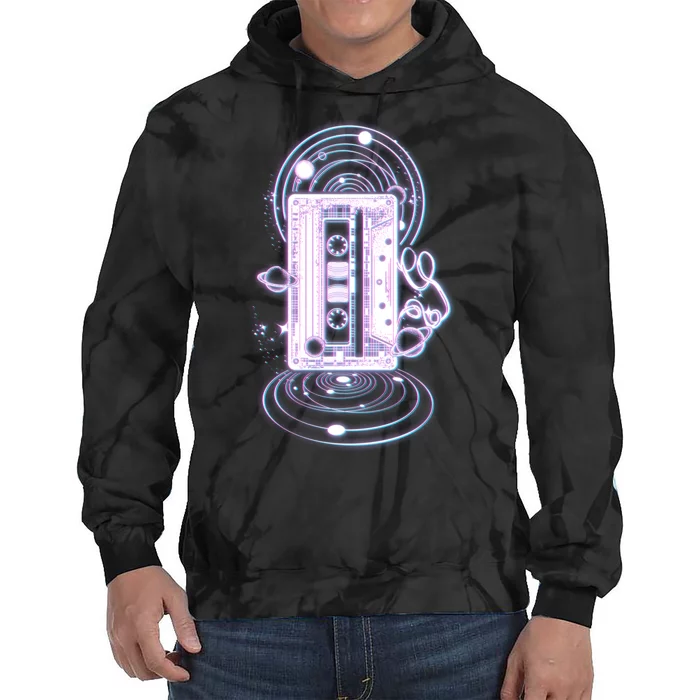 Galaxy Retro Space Cassette Tape Tie Dye Hoodie