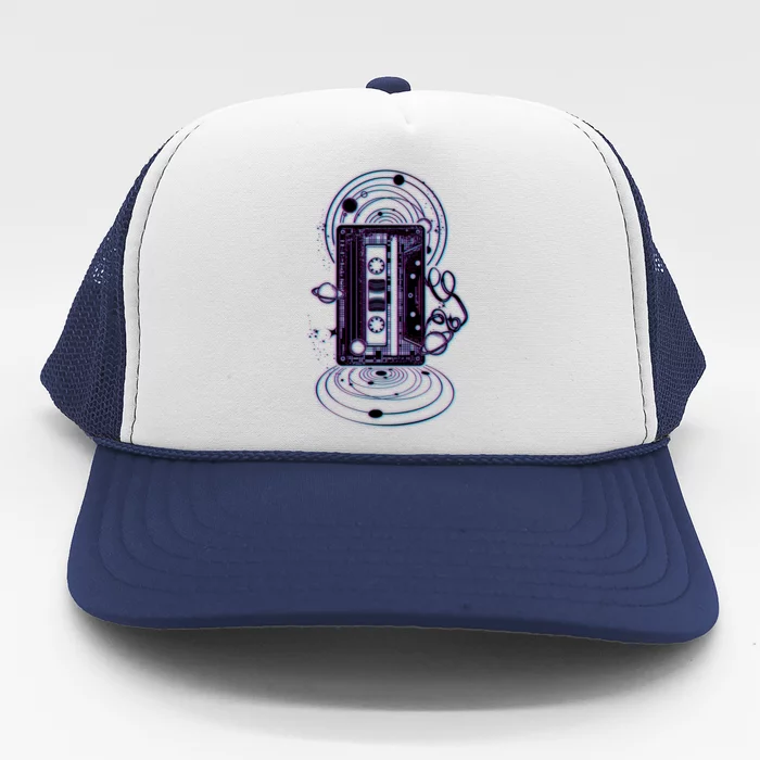 Galaxy Retro Space Cassette Tape Trucker Hat