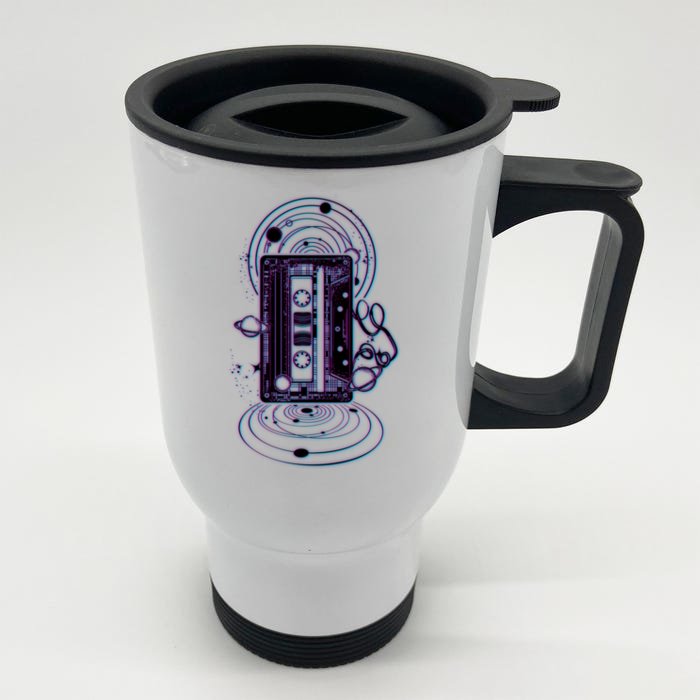 Galaxy Retro Space Cassette Tape Front & Back Stainless Steel Travel Mug