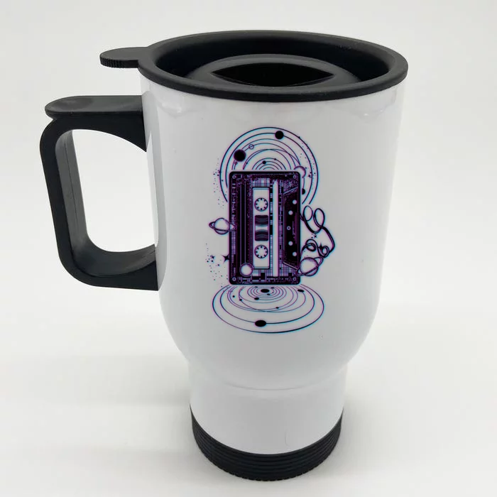 Galaxy Retro Space Cassette Tape Front & Back Stainless Steel Travel Mug