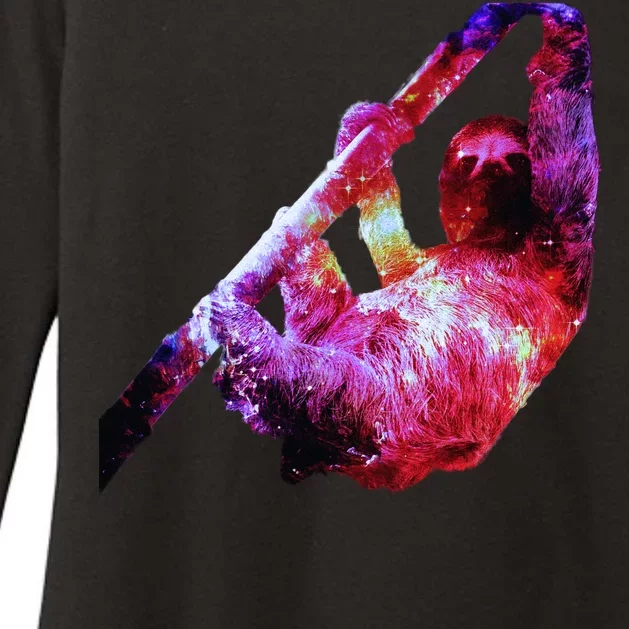 Galaxy Sloth Nebula Womens CVC Long Sleeve Shirt