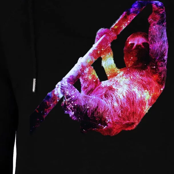 Galaxy Sloth Nebula Womens Funnel Neck Pullover Hood