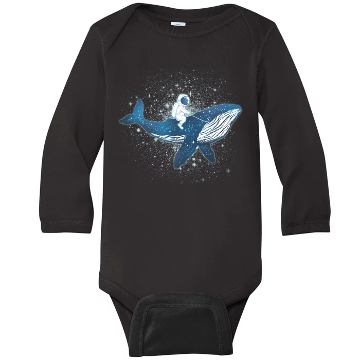 Galaxy Space Astronaut Whale Baby Long Sleeve Bodysuit