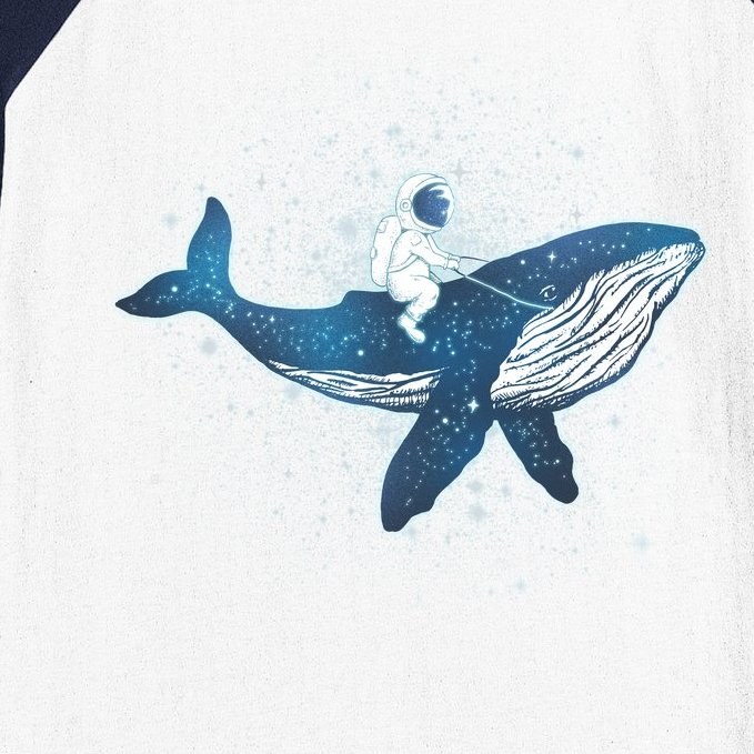 Galaxy Space Astronaut Whale Baseball Sleeve Shirt