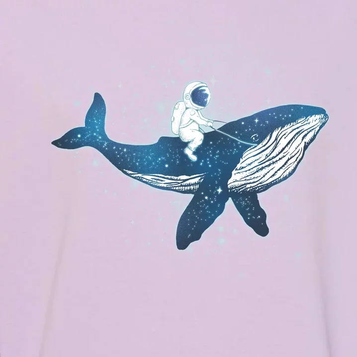 Galaxy Space Astronaut Whale Garment-Dyed Sweatshirt