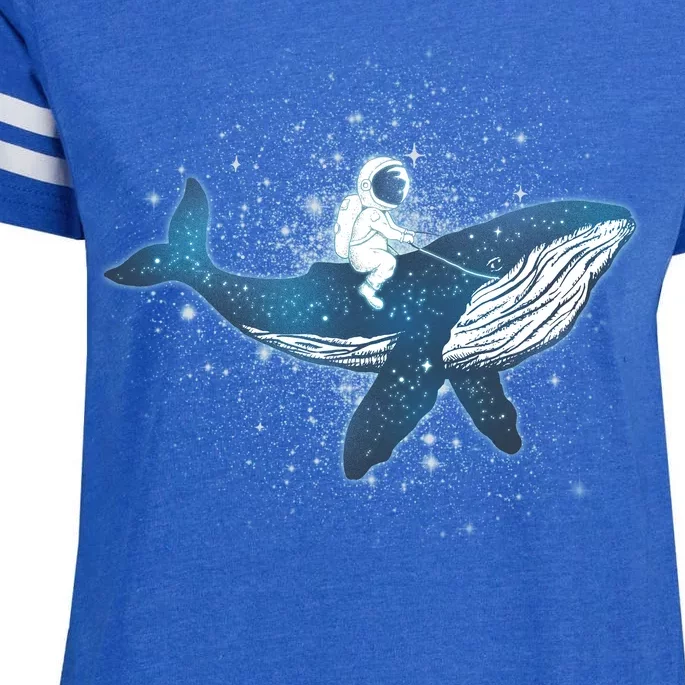 Galaxy Space Astronaut Whale Enza Ladies Jersey Football T-Shirt