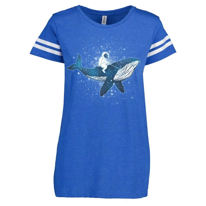 Galaxy Space Astronaut Whale Enza Ladies Jersey Football T-Shirt