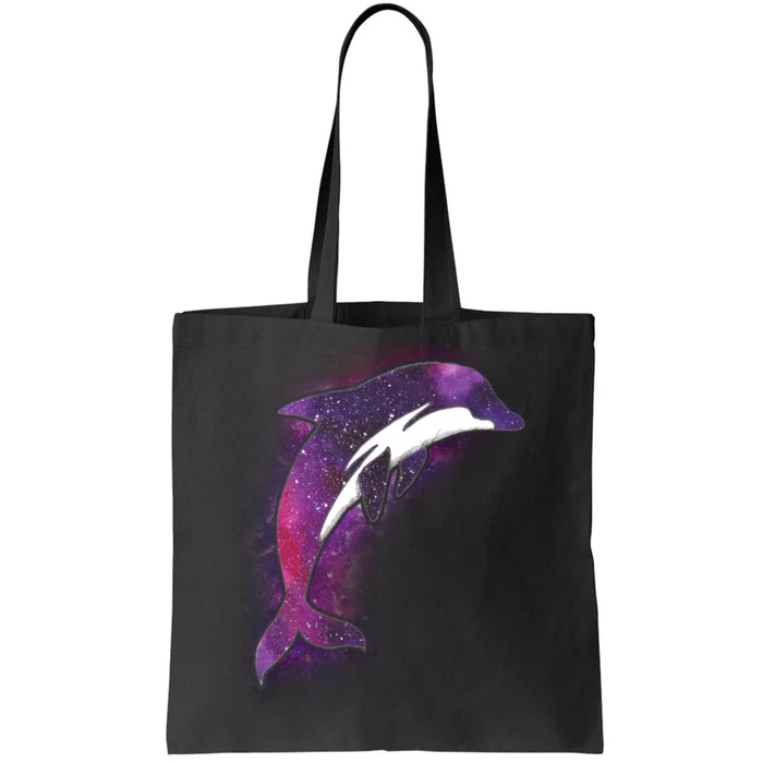 Galaxy Stars Dolphin Tote Bag