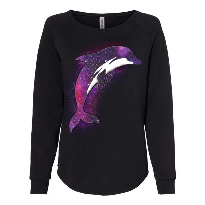 Galaxy Stars Dolphin Womens California Wash Sweatshirt