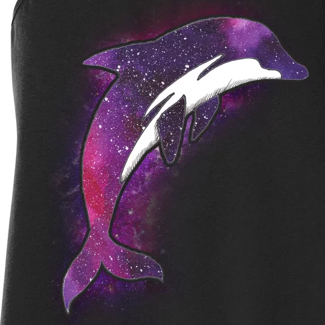 Galaxy Stars Dolphin Women's Racerback Tank