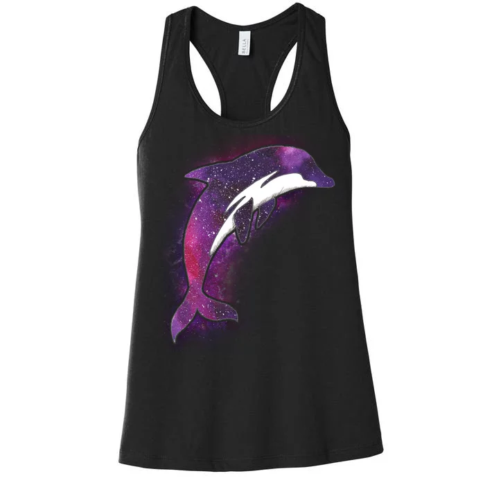 Galaxy Stars Dolphin Women's Racerback Tank