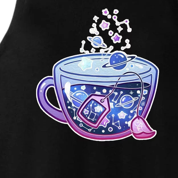 Galaxy Tea Cool Space Graphic Ladies Tri-Blend Wicking Tank