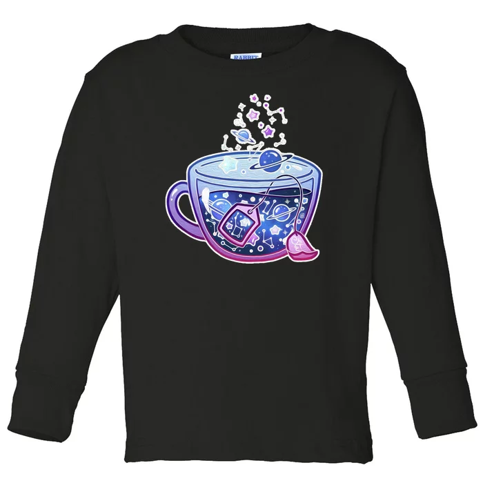 Galaxy Tea Cool Space Graphic Toddler Long Sleeve Shirt