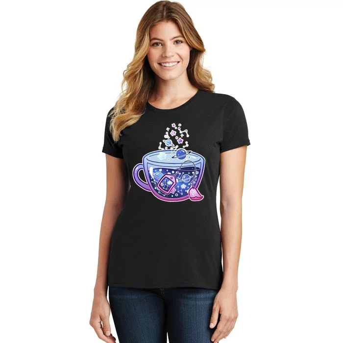 Galaxy Tea Cool Space Graphic Women's T-Shirt