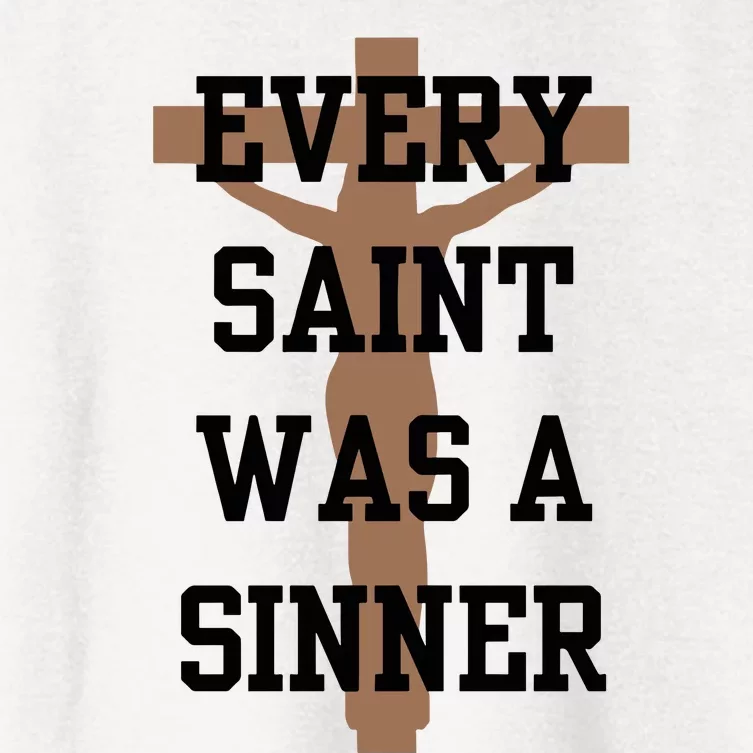 Grace And Mercy Every Saint Was A Sinner Women's Crop Top Tee