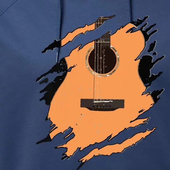 Guitar Acoustic Music Guitarist Musician Gift Performance Fleece Hoodie