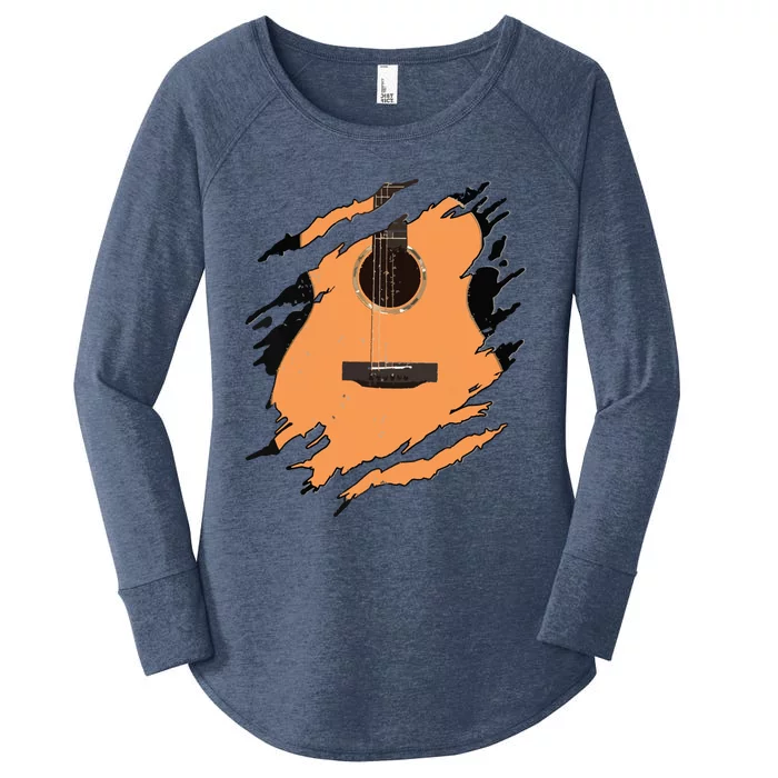 Guitar Acoustic Music Guitarist Musician Gift Women's Perfect Tri Tunic Long Sleeve Shirt