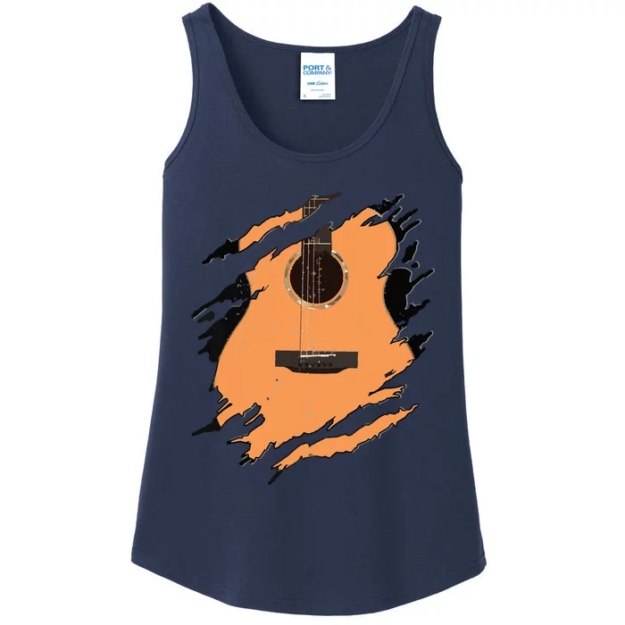 Guitar Acoustic Music Guitarist Musician Gift Ladies Essential Tank