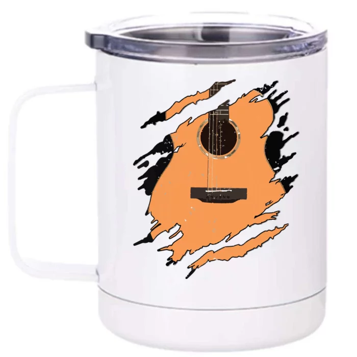 Guitar Acoustic Music Guitarist Musician Gift Front & Back 12oz Stainless Steel Tumbler Cup