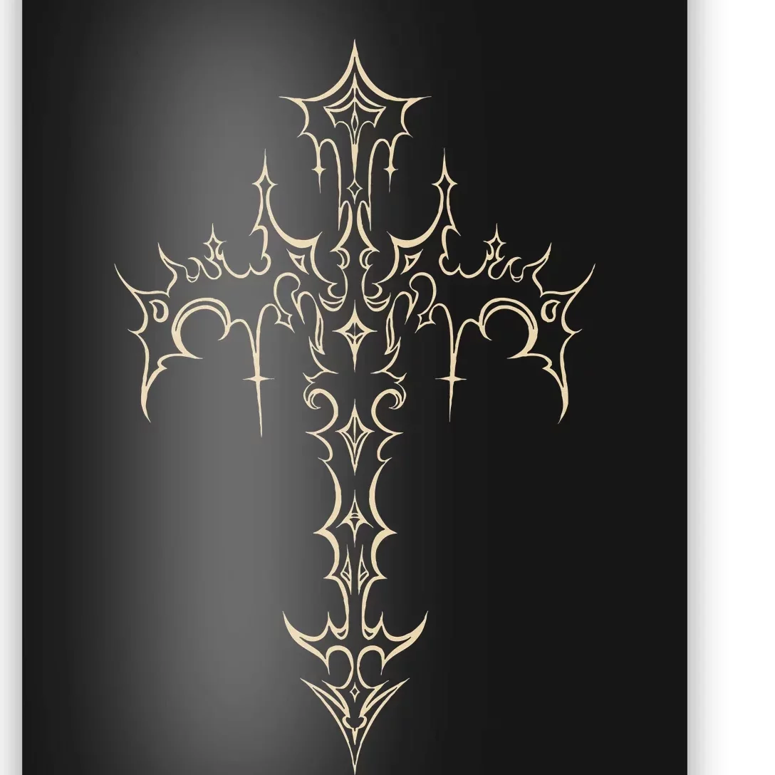 Grunge Aesthetic Mall Goth Gothic Cross Poster