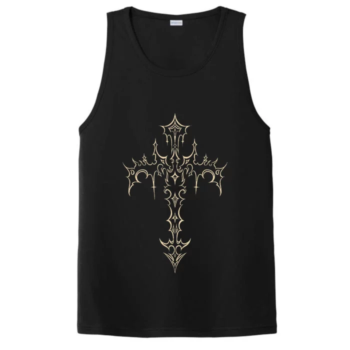 Grunge Aesthetic Mall Goth Gothic Cross Performance Tank