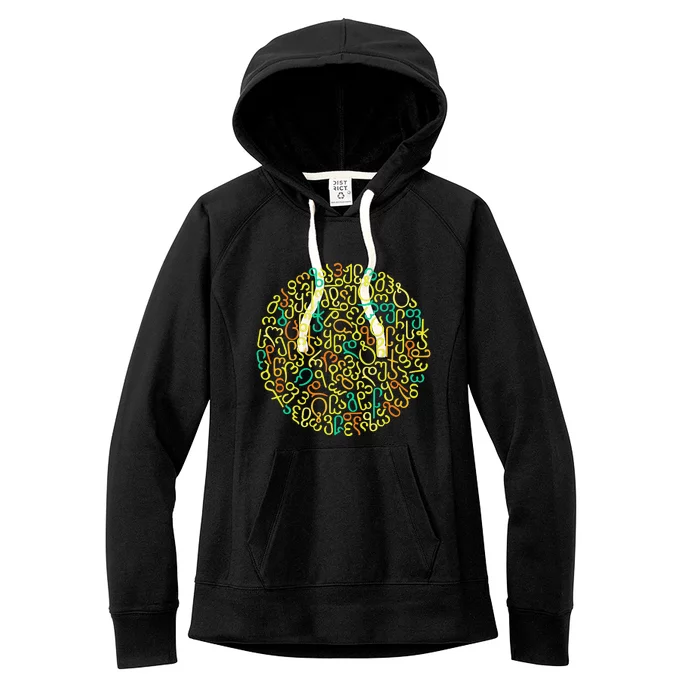 Georgian alphabet motif man woman Georgia Women's Fleece Hoodie