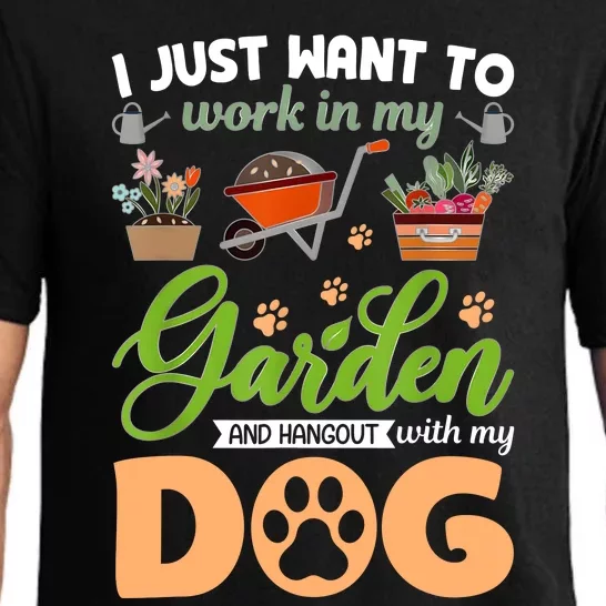 Garden And My Dog Plants Lover Funny Gardener Gardening Pajama Set