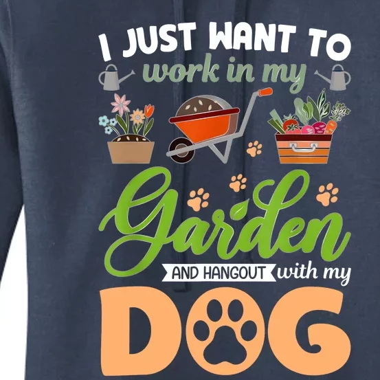 Garden And My Dog Plants Lover Funny Gardener Gardening Women's Pullover Hoodie