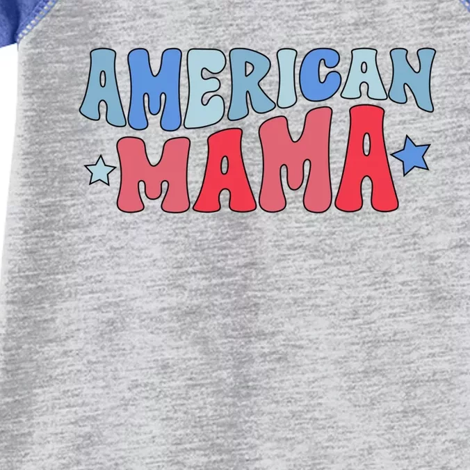 Groovy American Mama 4th Of July American Mom Gift Infant Baby Jersey Bodysuit