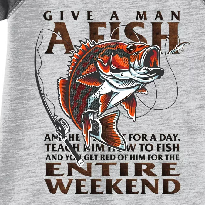 Give A Man A Fish Funny Fishing Fanatic Infant Baby Jersey Bodysuit